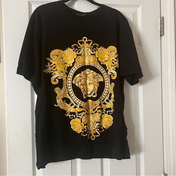Versace Medusa Black and Gold Tee - Picture 1 of 4
